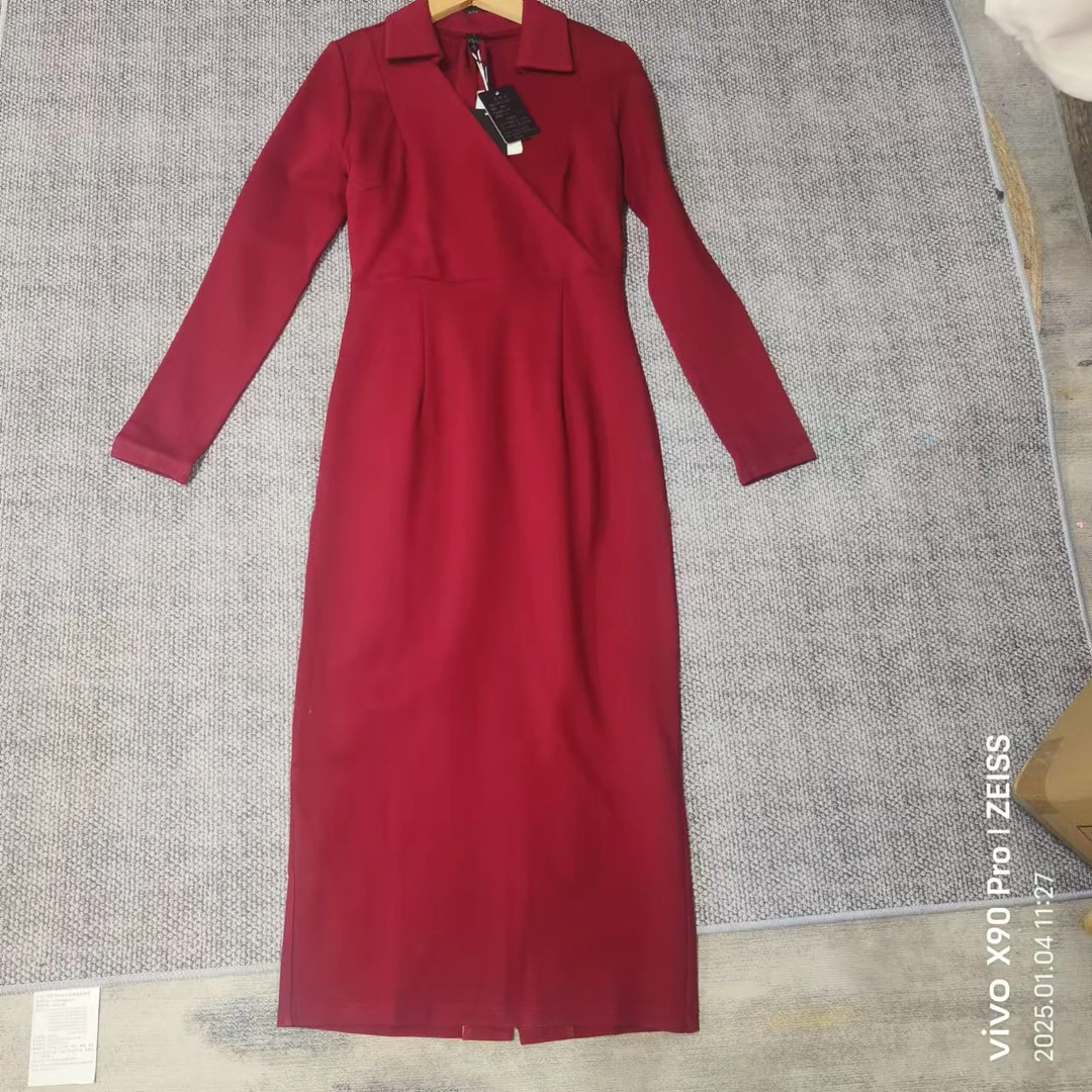 唯琳剪标 3仓P3-12-8168款 收腰长袖连衣裙