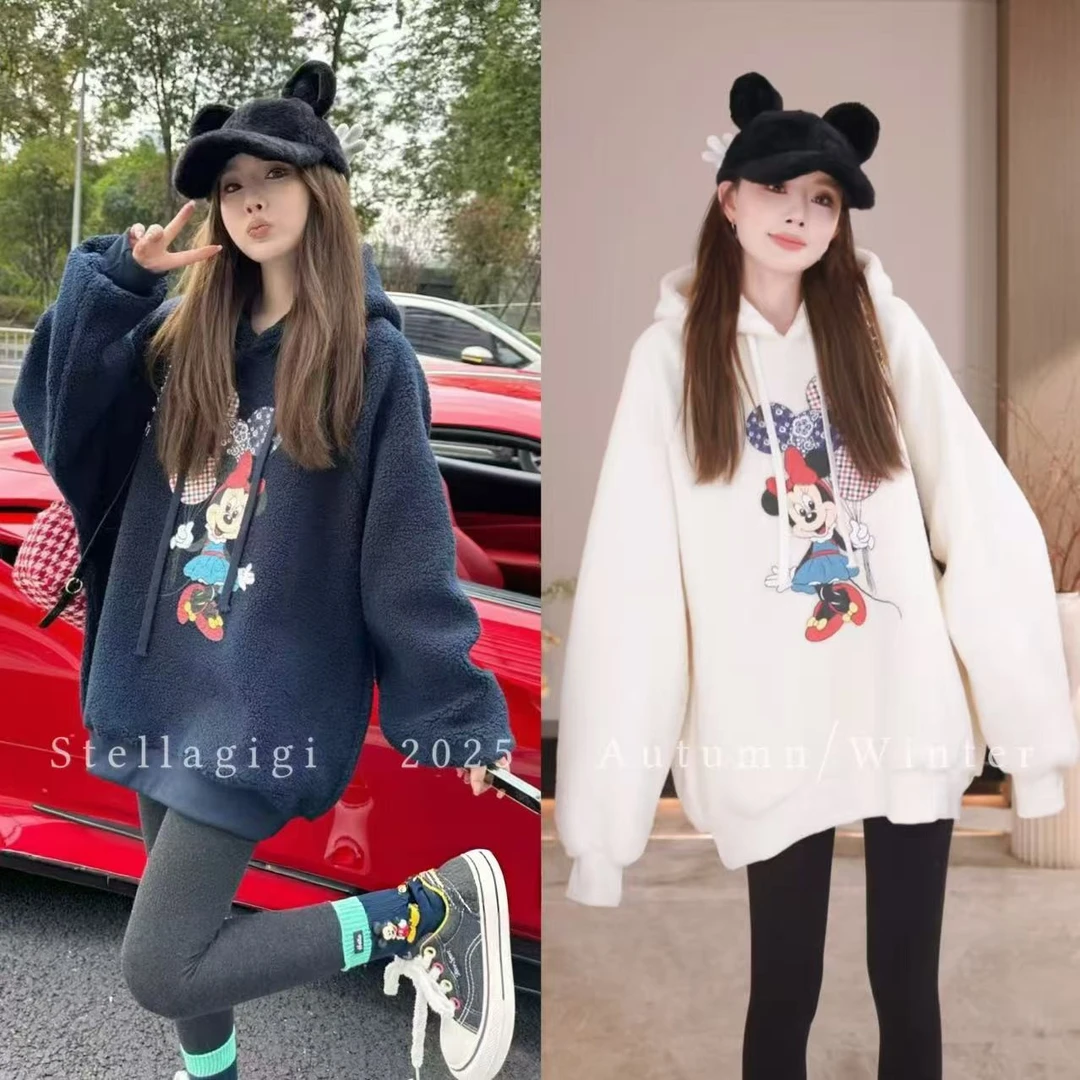 SG / 杨依姗 AW韩系卡通米奇加厚保暖羊羔绒连帽卫衣WY-20252396