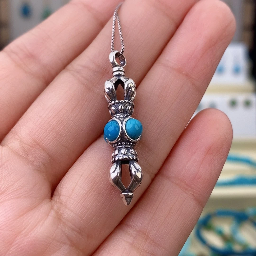 绿松石银S925镶嵌颈饰