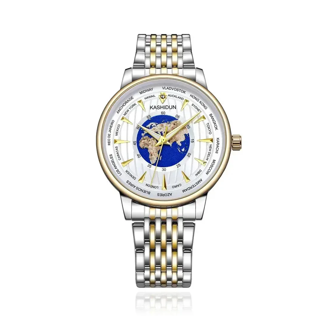 KASHIDUN 世界时系列 时尚高档男款机械腕表-KSD8322地球-TQ