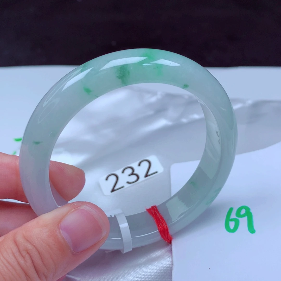 未镶嵌手镯翡翠缅甸天然A货翡翠手镯57.5