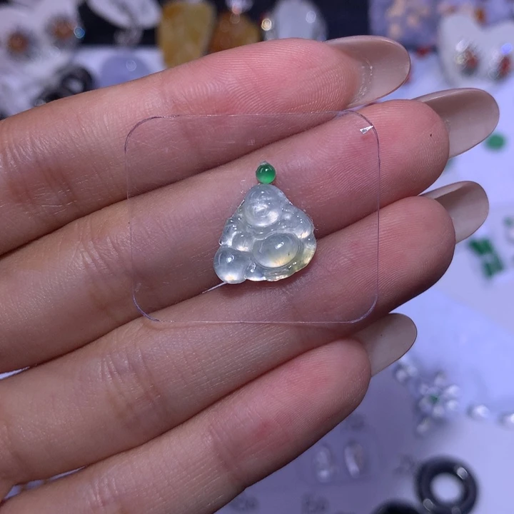 翡翠未镶嵌挂件佛公