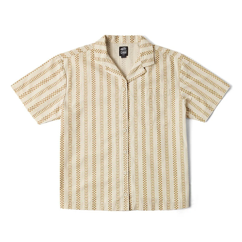 VANS范斯女装翻领T恤SPITFIRE WHEELS联名款短袖衬衫VN000G3NDJR