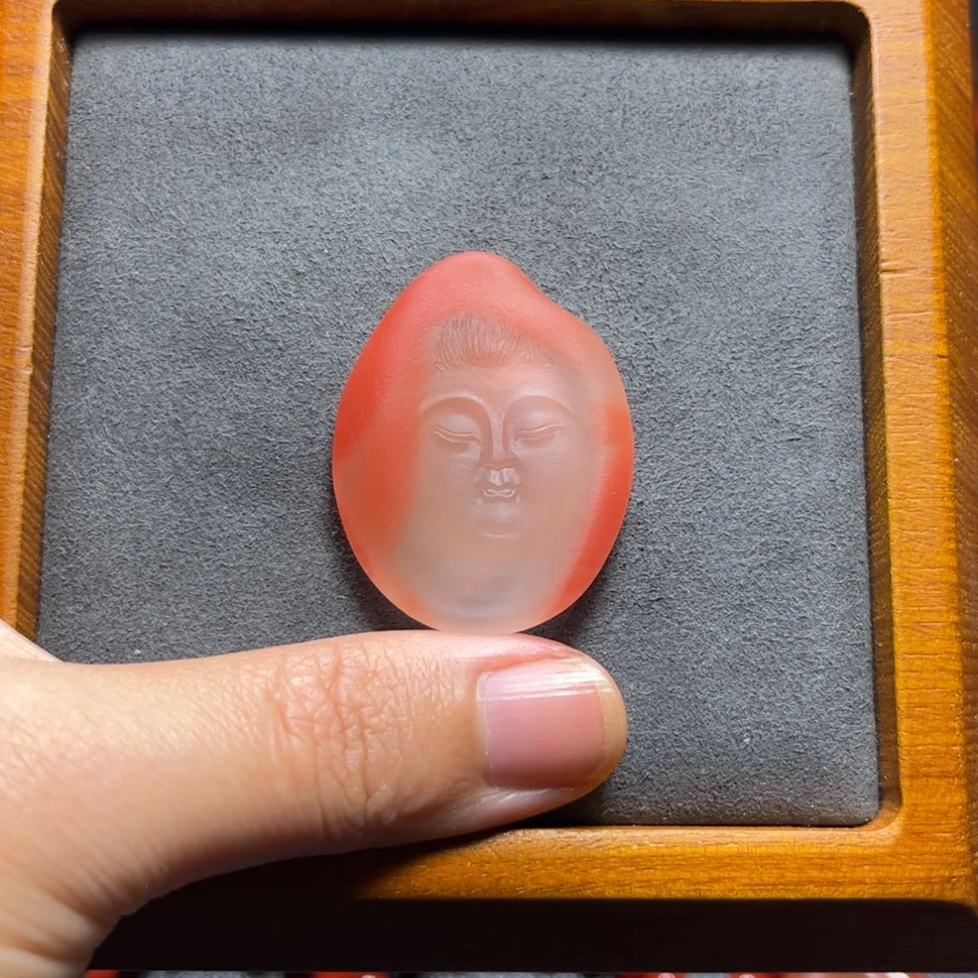 南红玛瑙未镶嵌观音吊坠