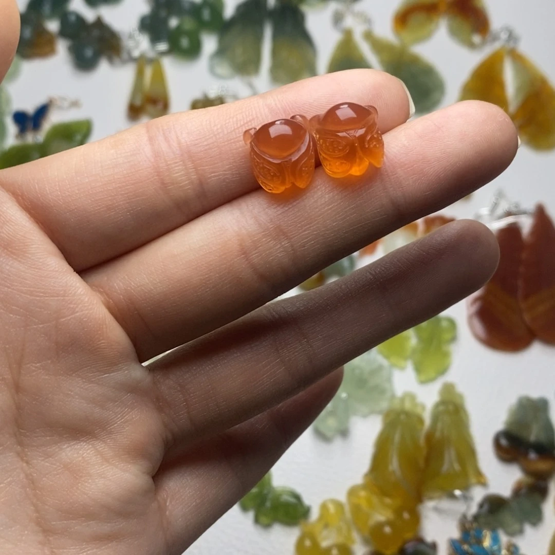 蛇纹石玉未镶嵌耳饰/颈饰小***阳