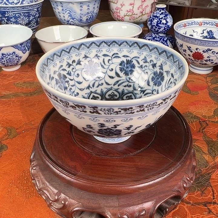 陶杯子元煦窑杂宝鸡心杯