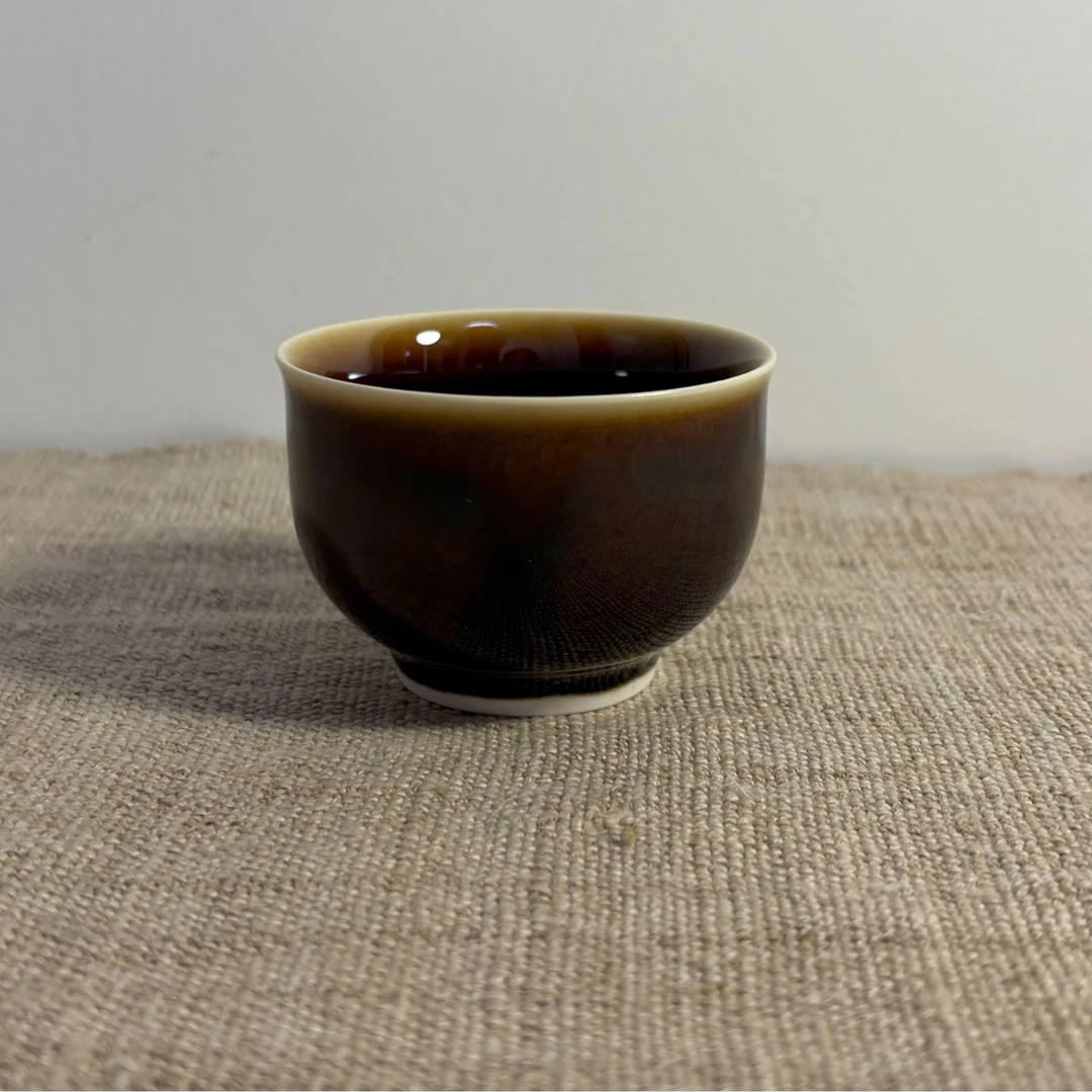 【初韵陶瓷】落款窑变达观杯主人杯纯手工复古家用陶瓷中式全手工