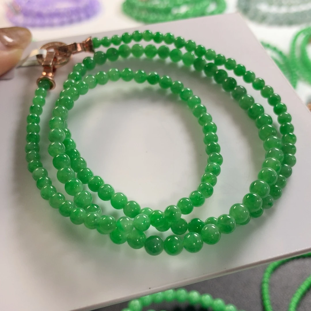 翡翠未镶嵌颈饰项链