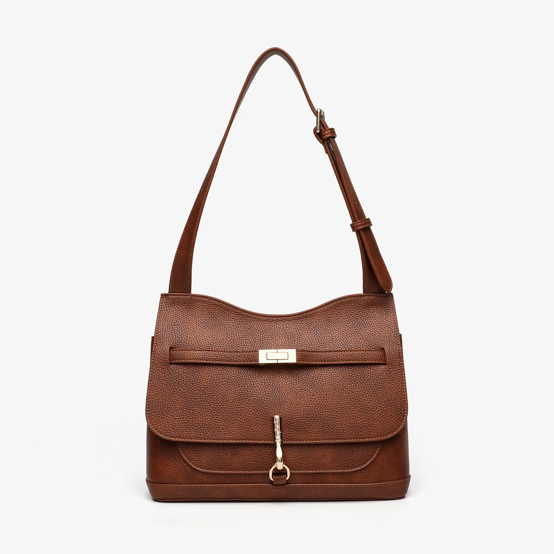 卡尔 蔻斯时尚锁扣单肩斜挎包RC-25704-棕色