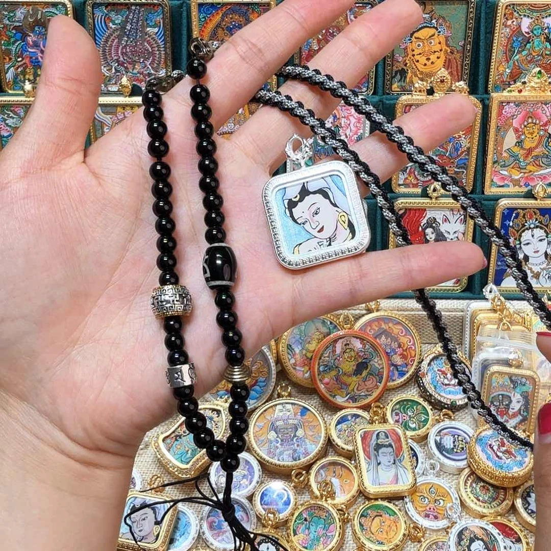 吊坠热贡纯手绘唐卡非遗文化