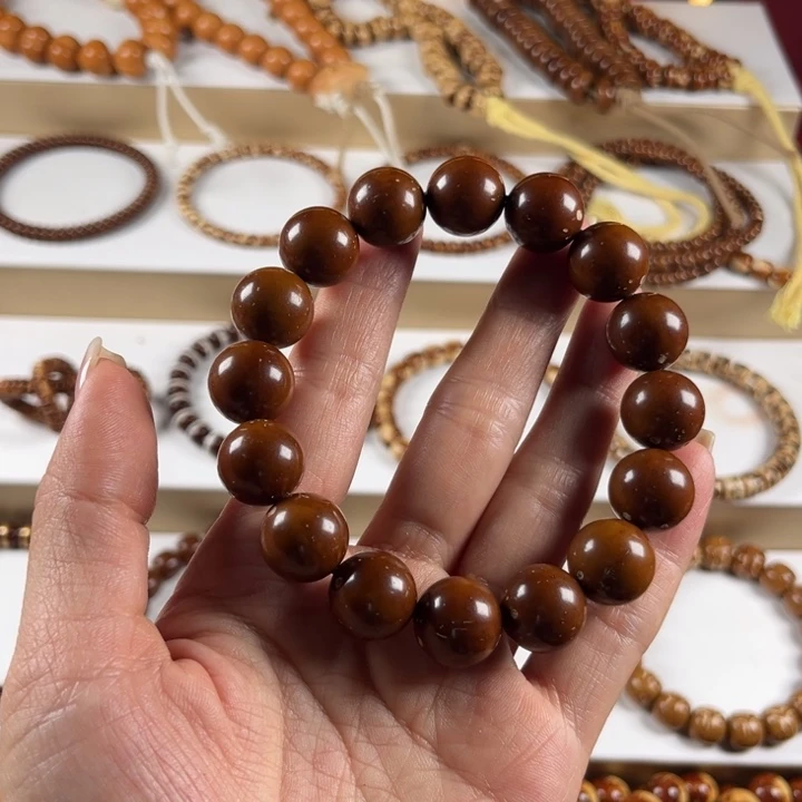 紫金鼠手串14圆珠紫金鼠手串半实心