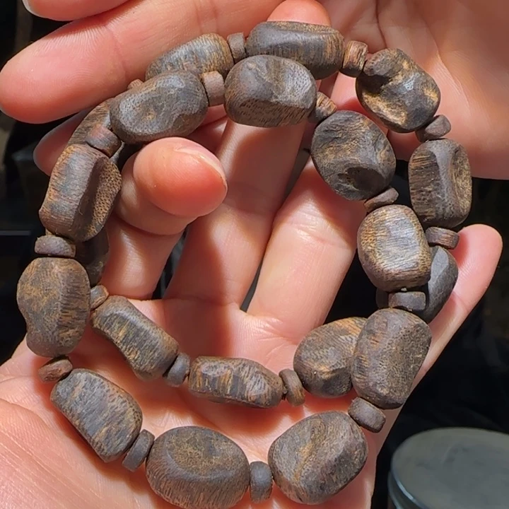 沉香手串虎斑棋包头壳子沉水手串14.5克多样性发其一