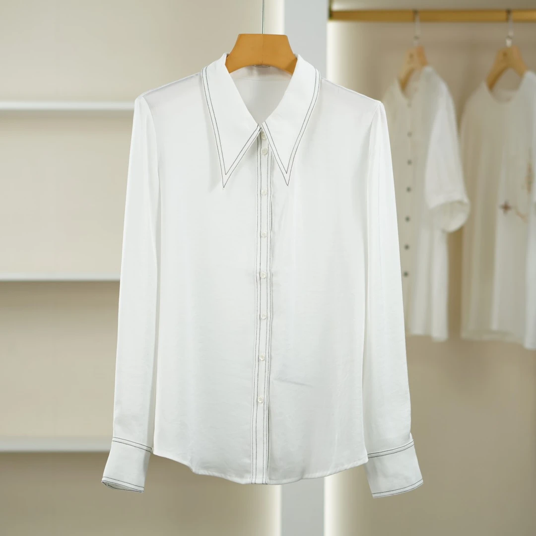 麦迪尚品【曼】5052625 春季简约长袖衬衫上衣品牌撤柜（瑕）
