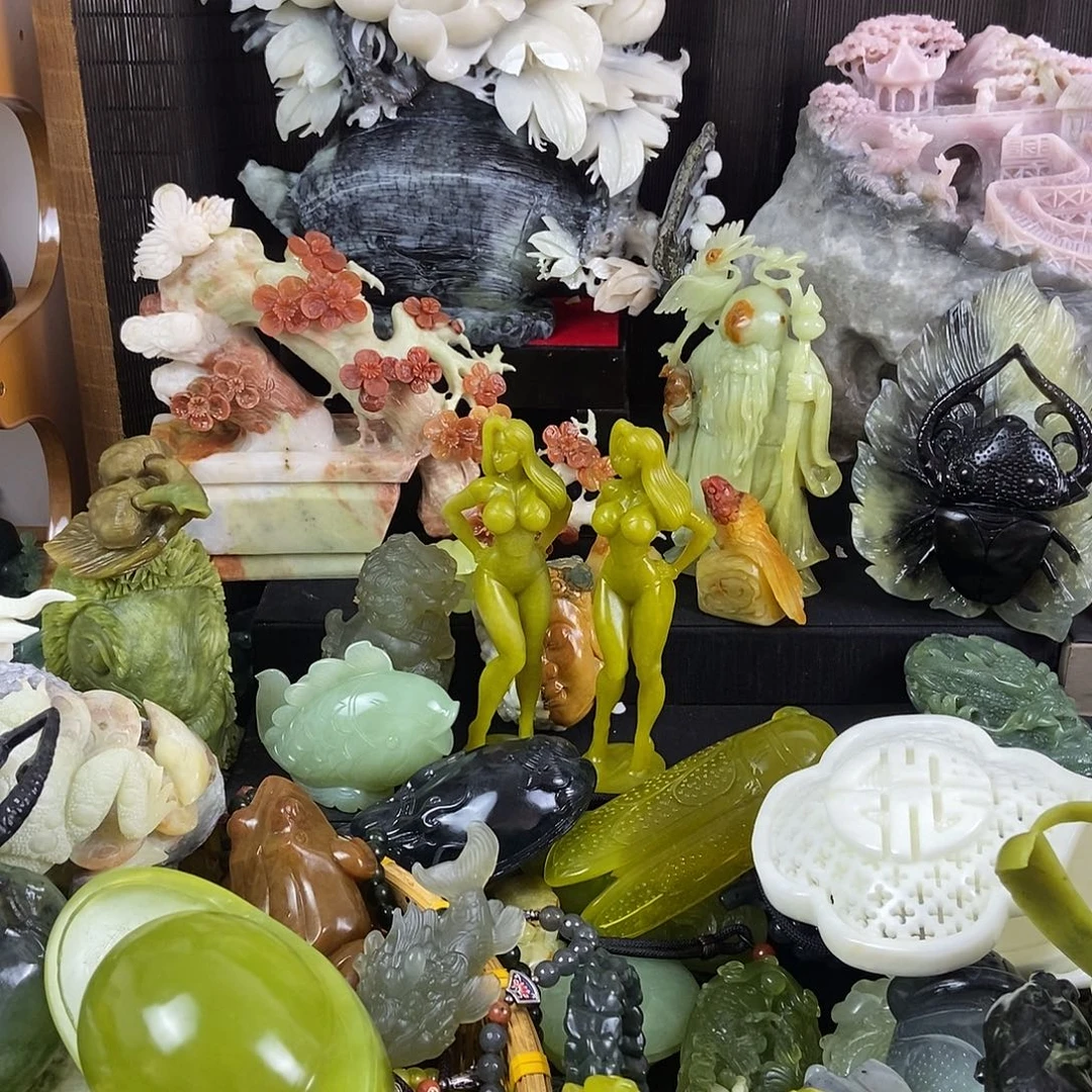 蛇纹石玉合金手把