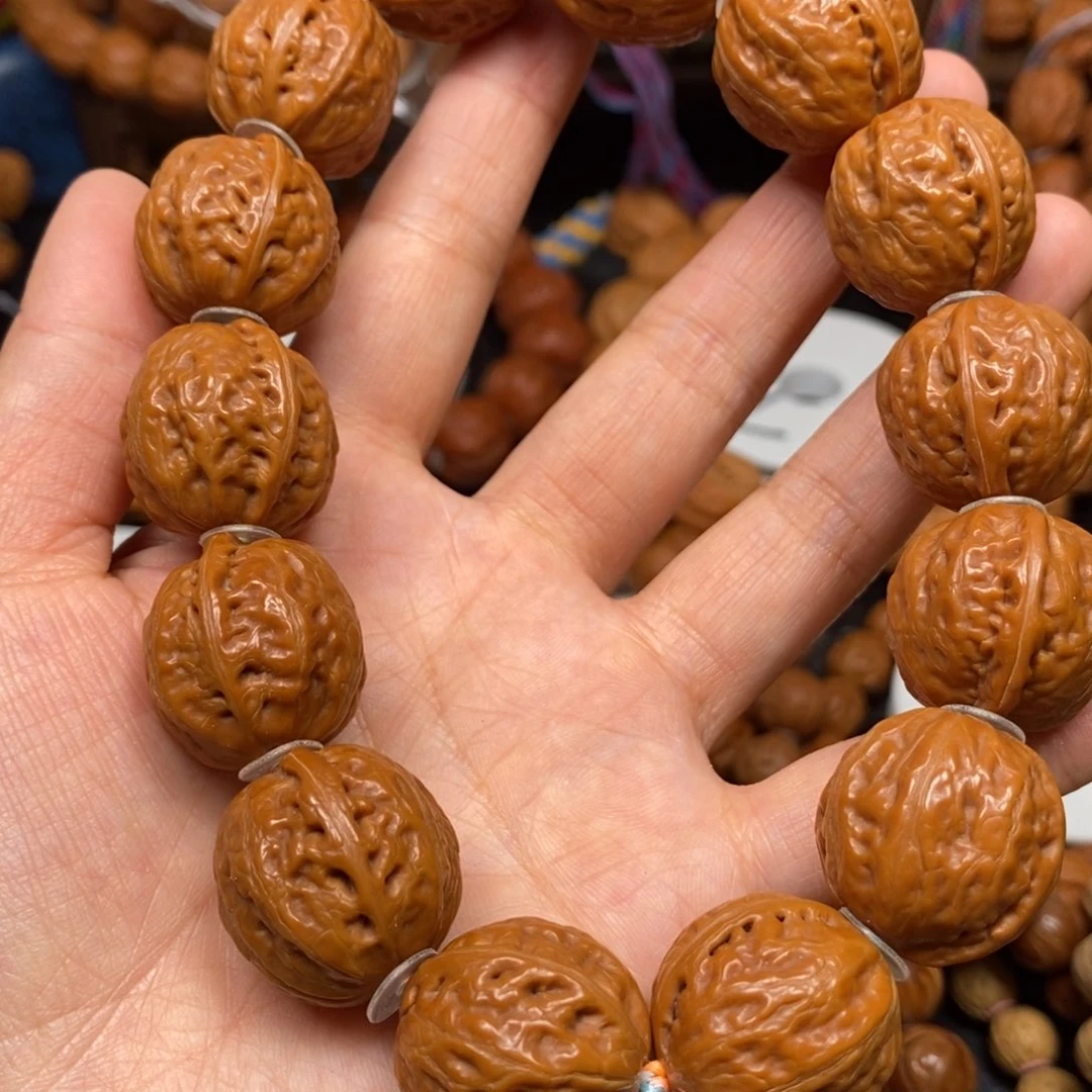 桃核手串陨石纹一道筋