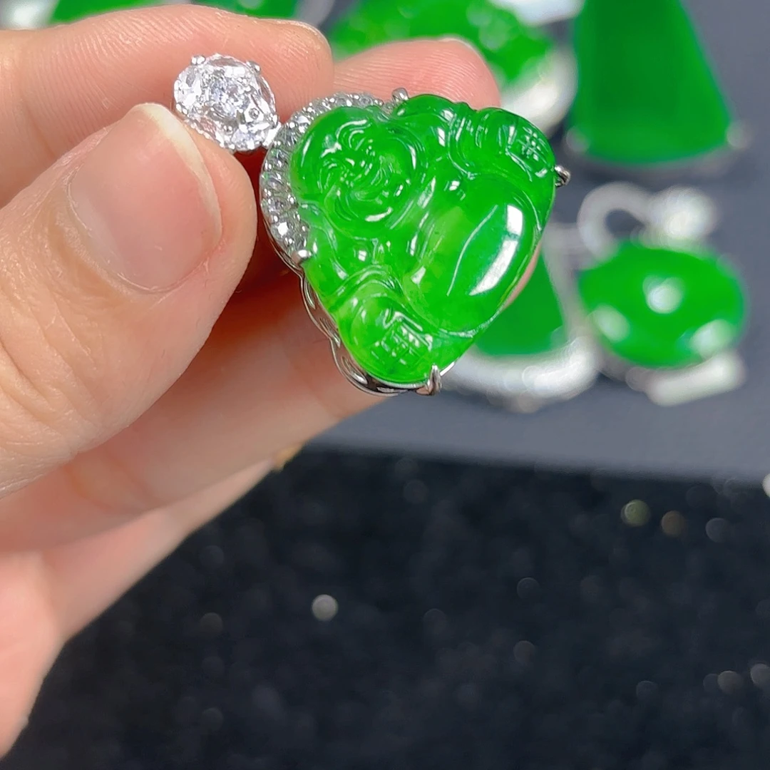 翡翠银S925镶嵌吊坠(不含链)