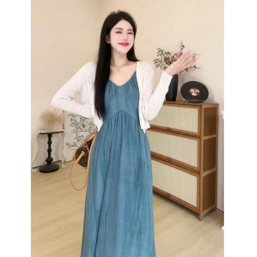 2025新款春夏法式温柔风紫色时尚吊带女甜美初恋显瘦收腰法式长裙