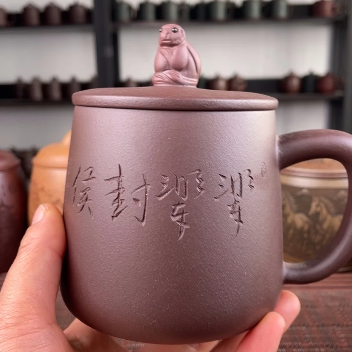 茶杯紫砂宜兴原矿紫砂盖杯微瑕