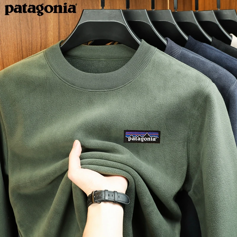 Patagonia巴塔哥尼亚男士加绒加厚卫衣休闲户外上衣保暖抓绒衣T恤