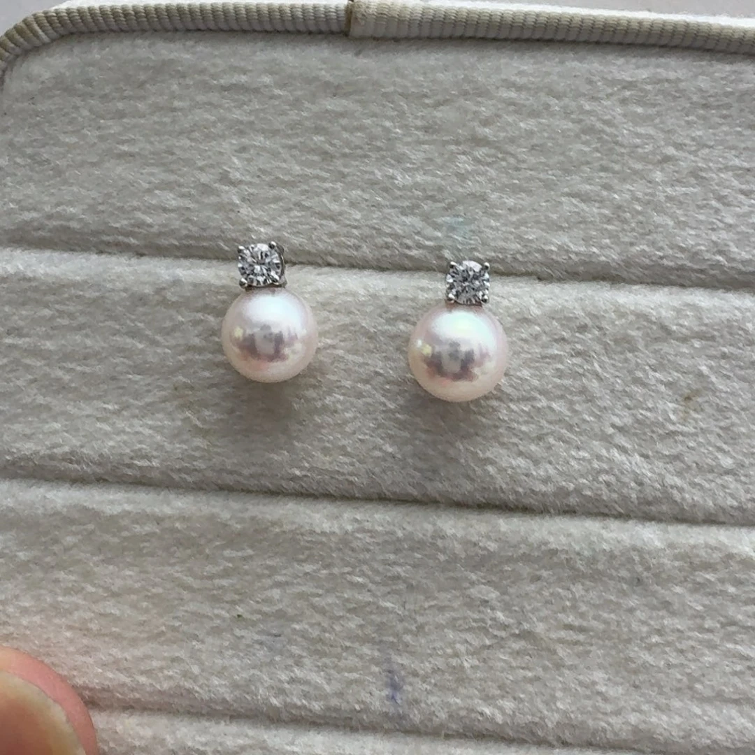 银S925镶嵌耳饰海水珍珠