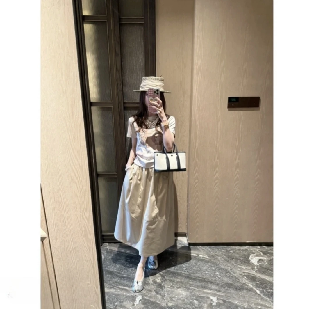 루루가−（波西米亚小猫）韩国东大门印花短袖T恤女新款设计感上衣➕裙子