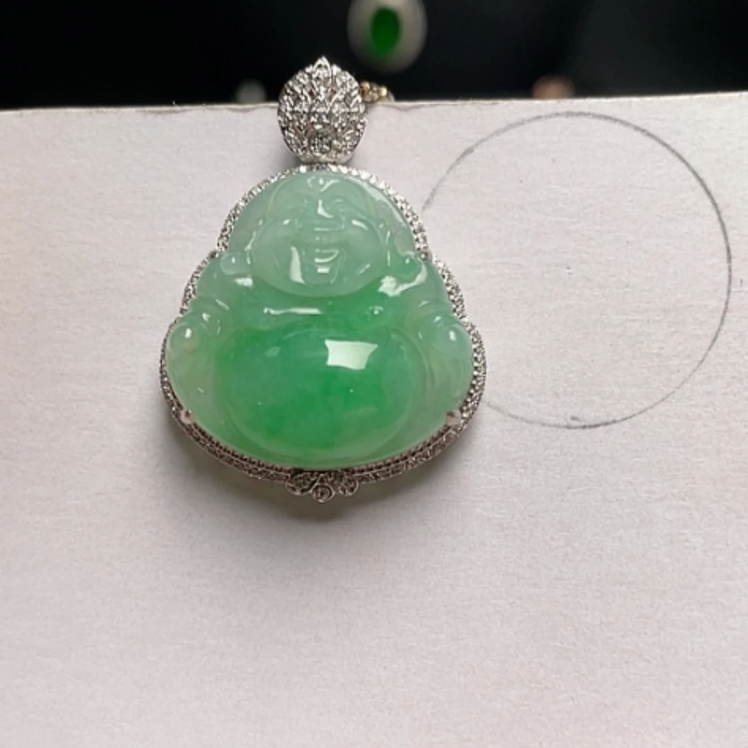 【闪购商品】翡翠18K金镶嵌吊坠(不含链)