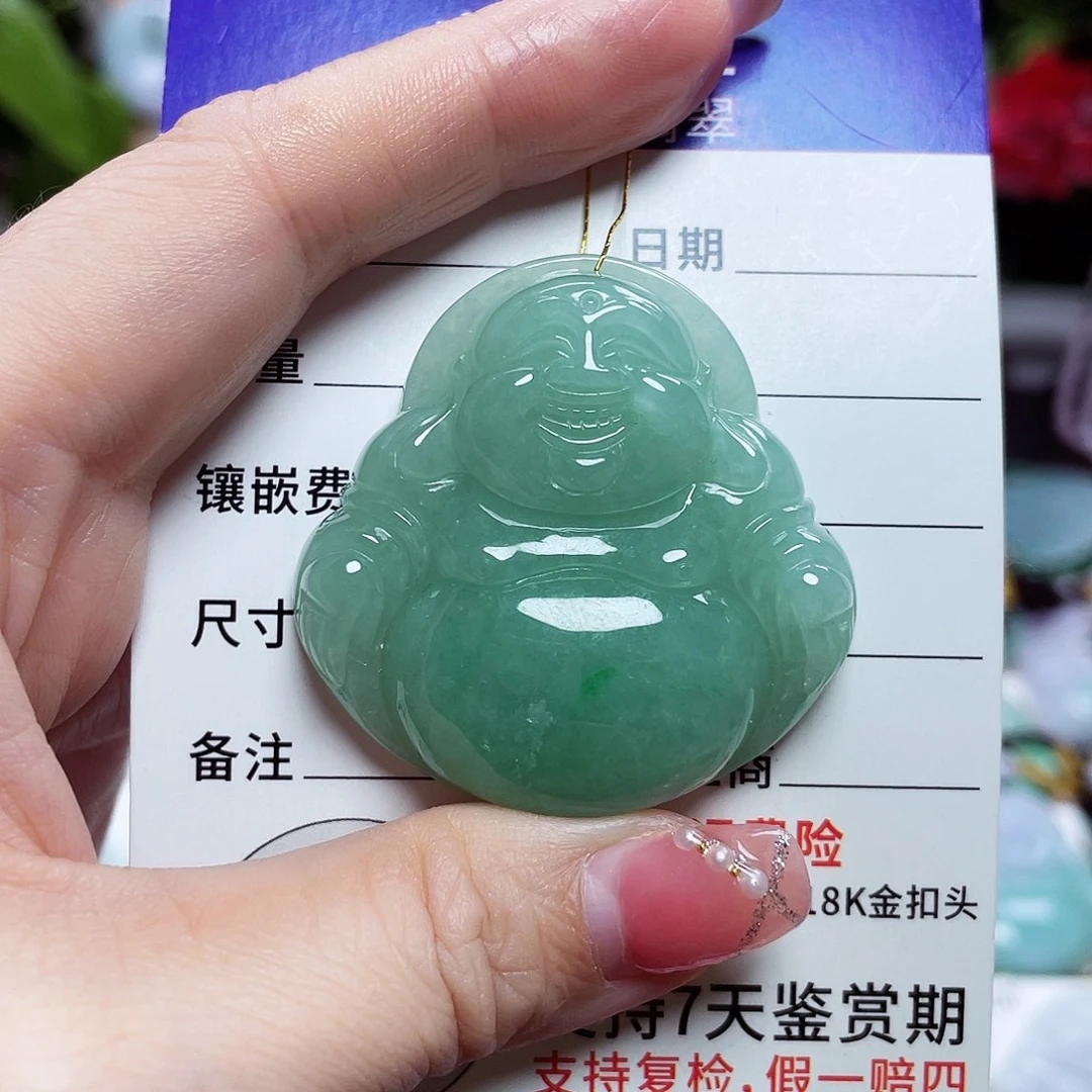 翡翠未镶嵌颈饰佛公27
