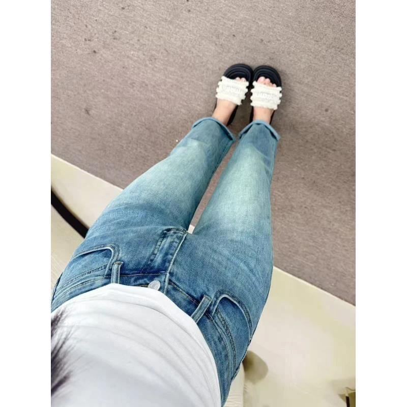 【现货+运费险】高腰牛仔裤女秋时尚复古弹力修身显瘦直筒休闲宽松