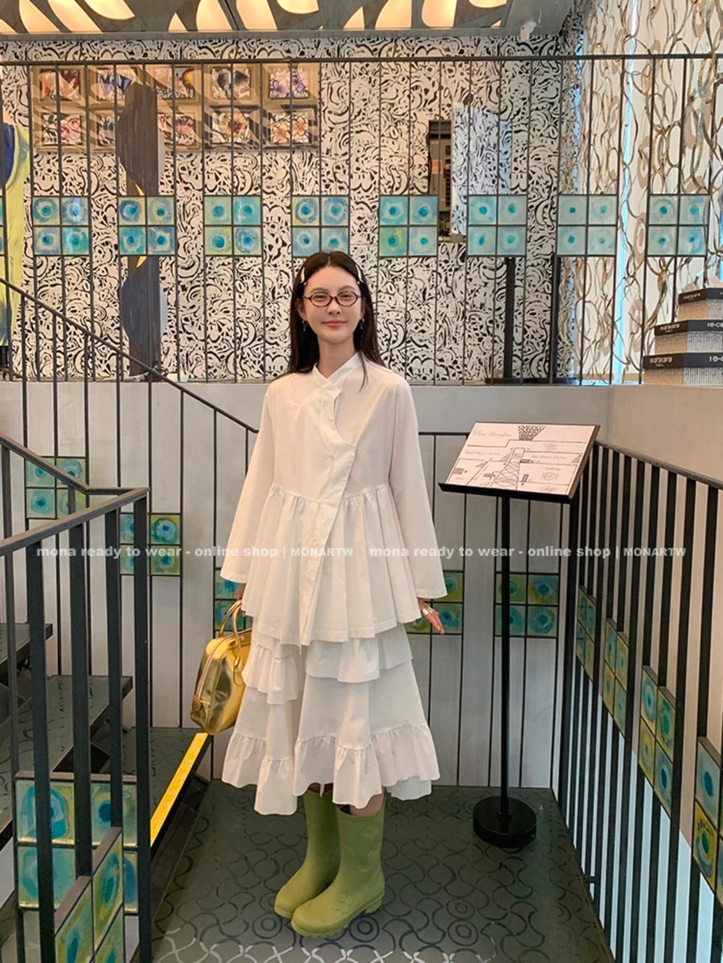 MONA 小众高级中式休闲衬衫上衣中腰半裙套装女 2024夏季新款