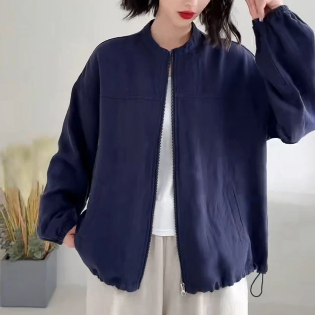2029砂洗亚麻百搭休闲外套上衣