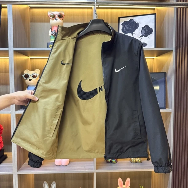 （双面服）秋季新款时尚潮流休闲修身男士百搭刺绣立领夹克-9830