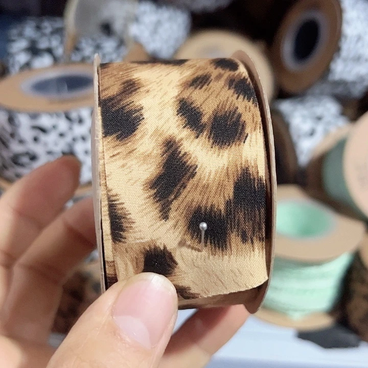 金***子豹纹丝带10码材料