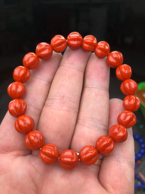 345满色满肉南瓜珠10mm手串