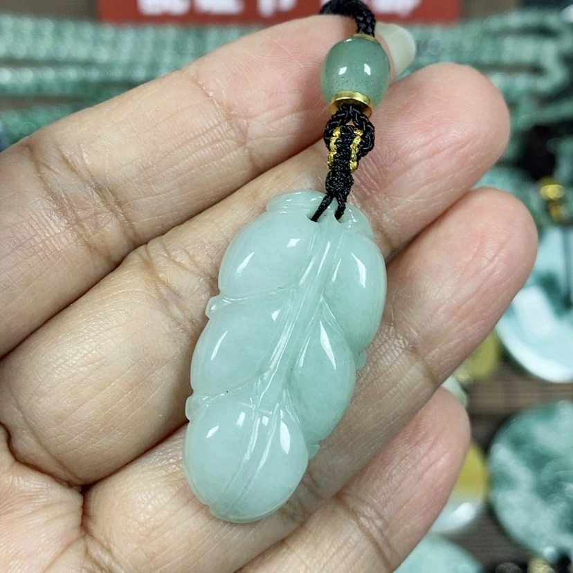 【闪购商品】翡翠颈饰未镶嵌玉吊坠翡翠玉双面金枝玉叶