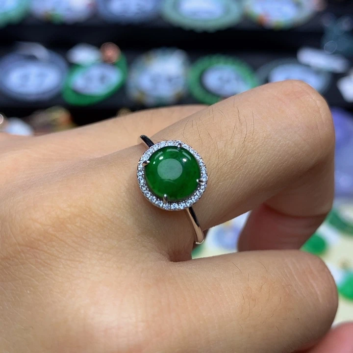 翡翠手链银S925镶嵌翡翠