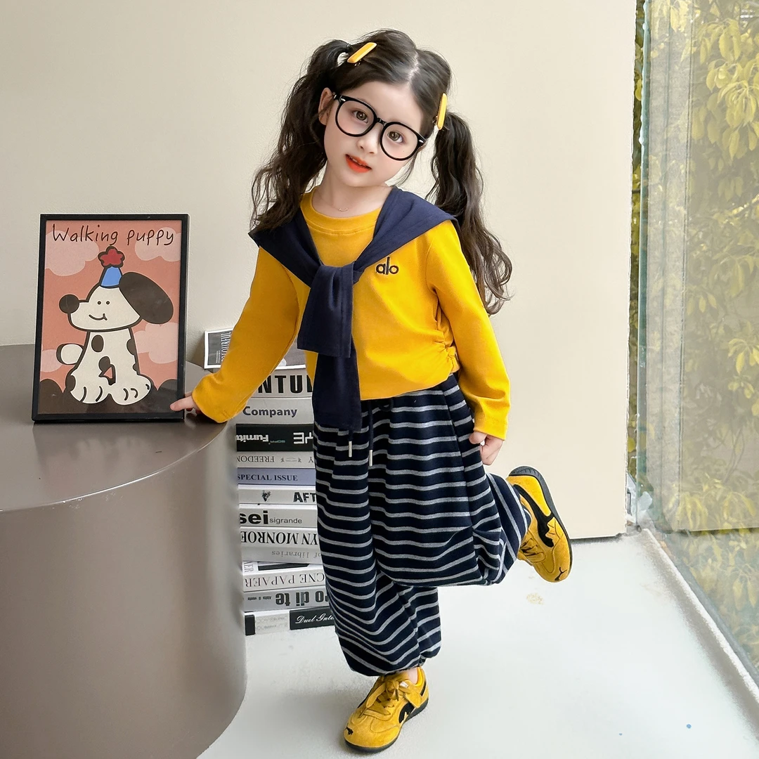 女童韩系穿搭套装春秋2026新款女大童休闲披肩上衣儿童秋季两件套