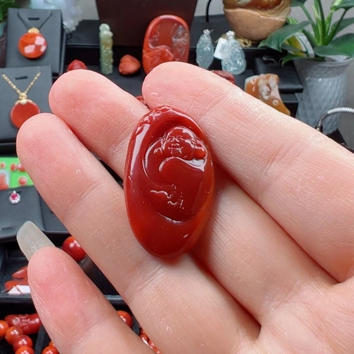 南红玛瑙未镶嵌吊坠(不含链)