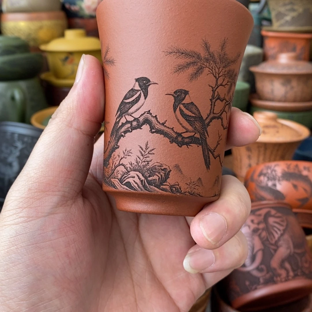 紫砂杯子宜兴全手工紫砂杯