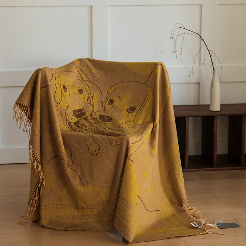 【兰帝专属】绎生活 大兰小帝羊毛披肩毯