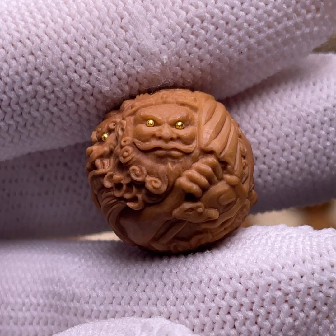 猴头核桃吊坠财宝天王金眼款17+