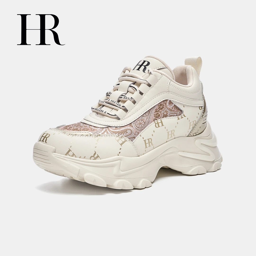 HR赫莲娜女鞋子2025春季新款厚底运动休闲老爹鞋潮小众原创新中式
