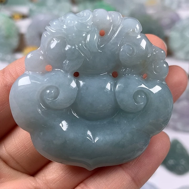 颈饰未镶嵌翡翠如意麒麟两面工艺福利