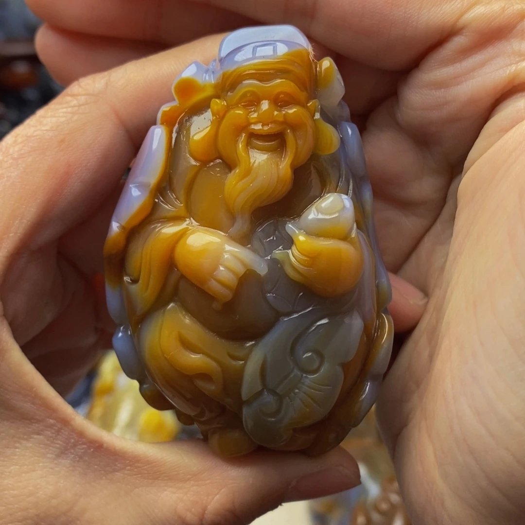 玛瑙/玉髓手把件未镶嵌海****代