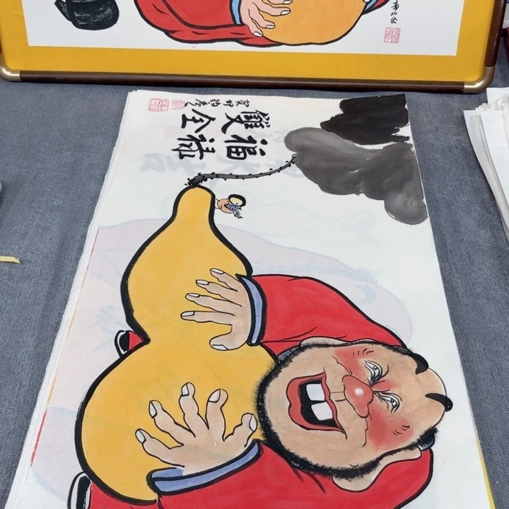 国画手绘禅意画一物一拍