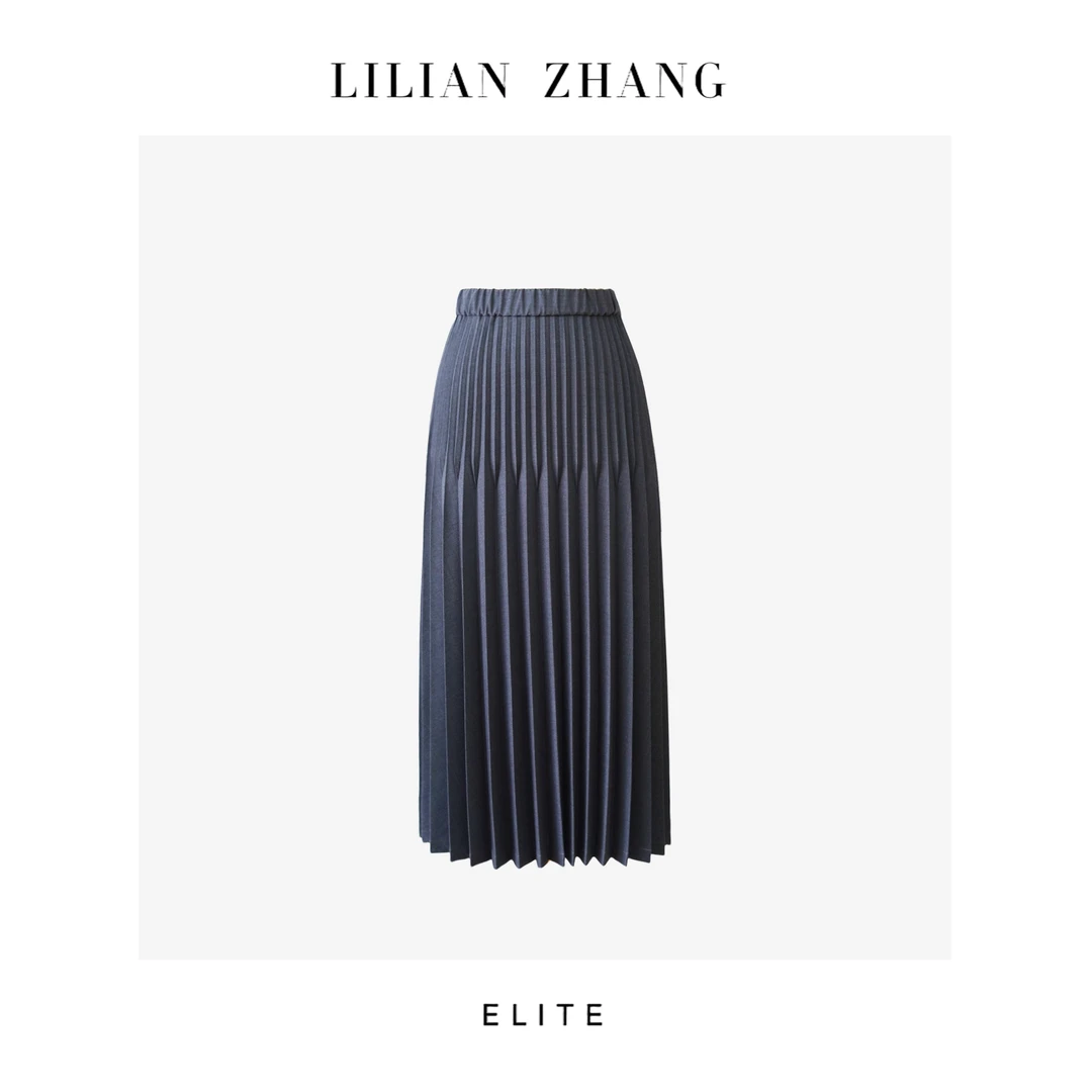 E“定制”——静奢风 ——都市摩登——风尚之选——灰色压褶百褶裙 2503007