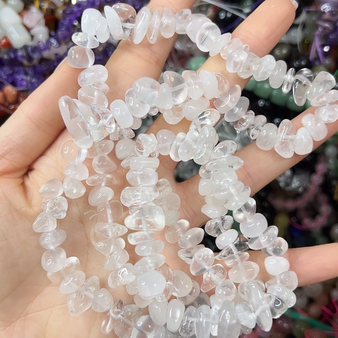 玛瑙/玉髓未镶嵌珠宝半成品，白水晶小随行4圈