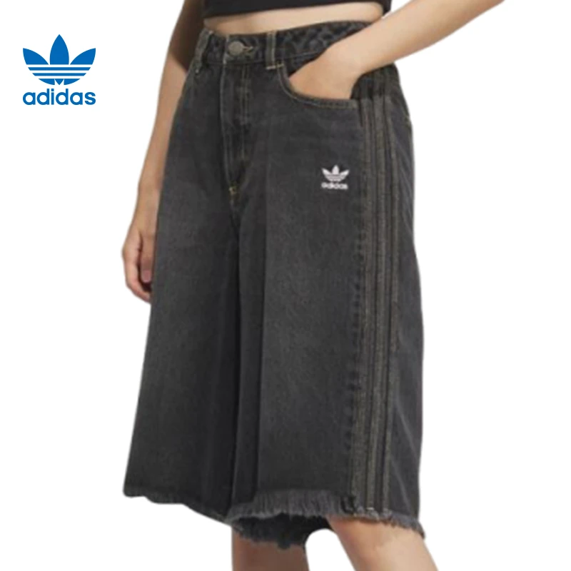 【滔搏联动】adidas Originals阿迪女子DENIM JORT牛仔短裤KC2651