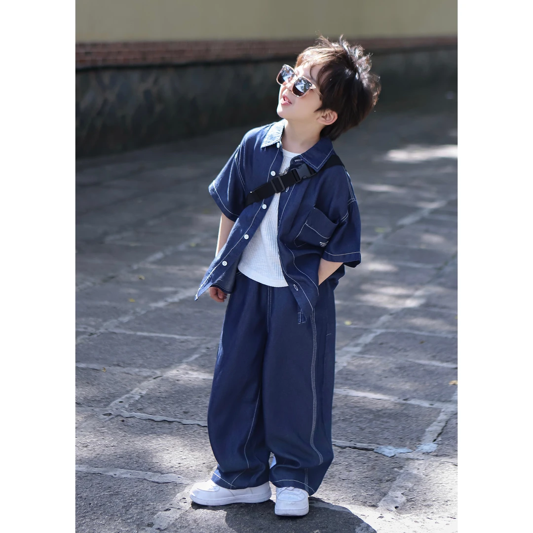 【现货】伟伟同款【一眼定律】2025夏季新品休闲衬衫长裤套装WW0623