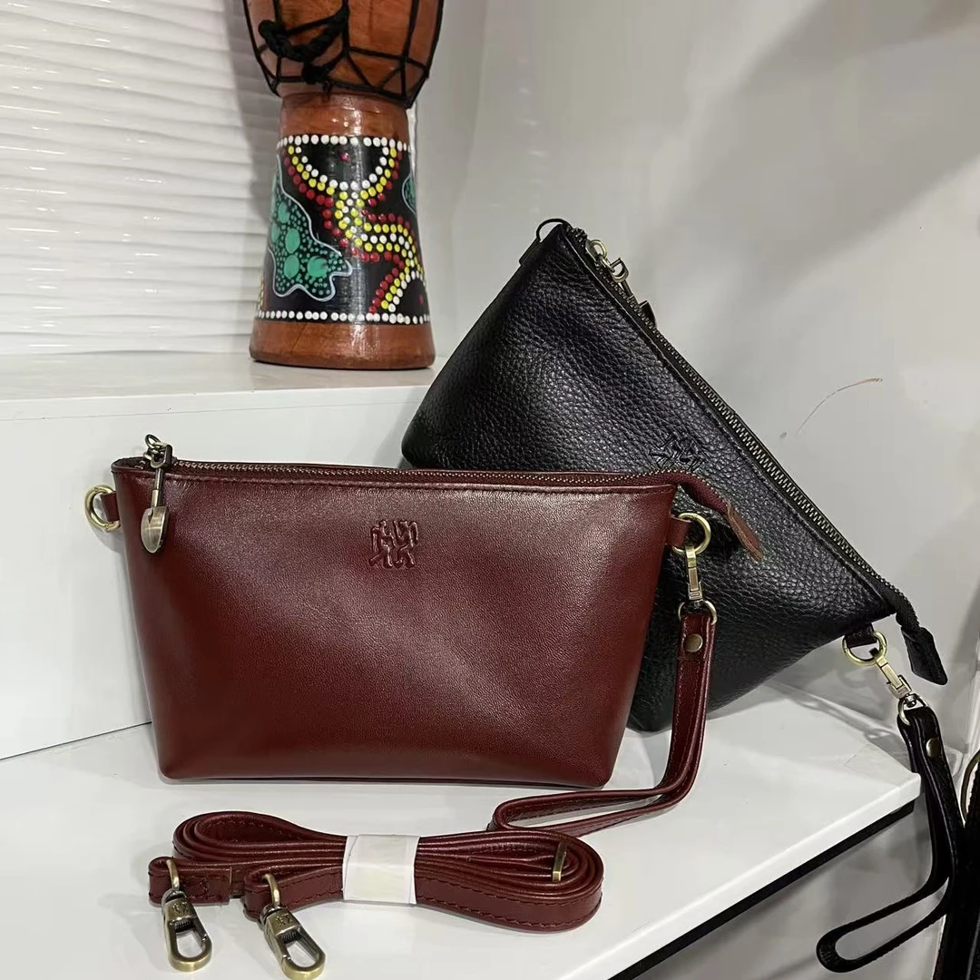 嬉皮士牛皮饺子包手包斜挎两用包1093