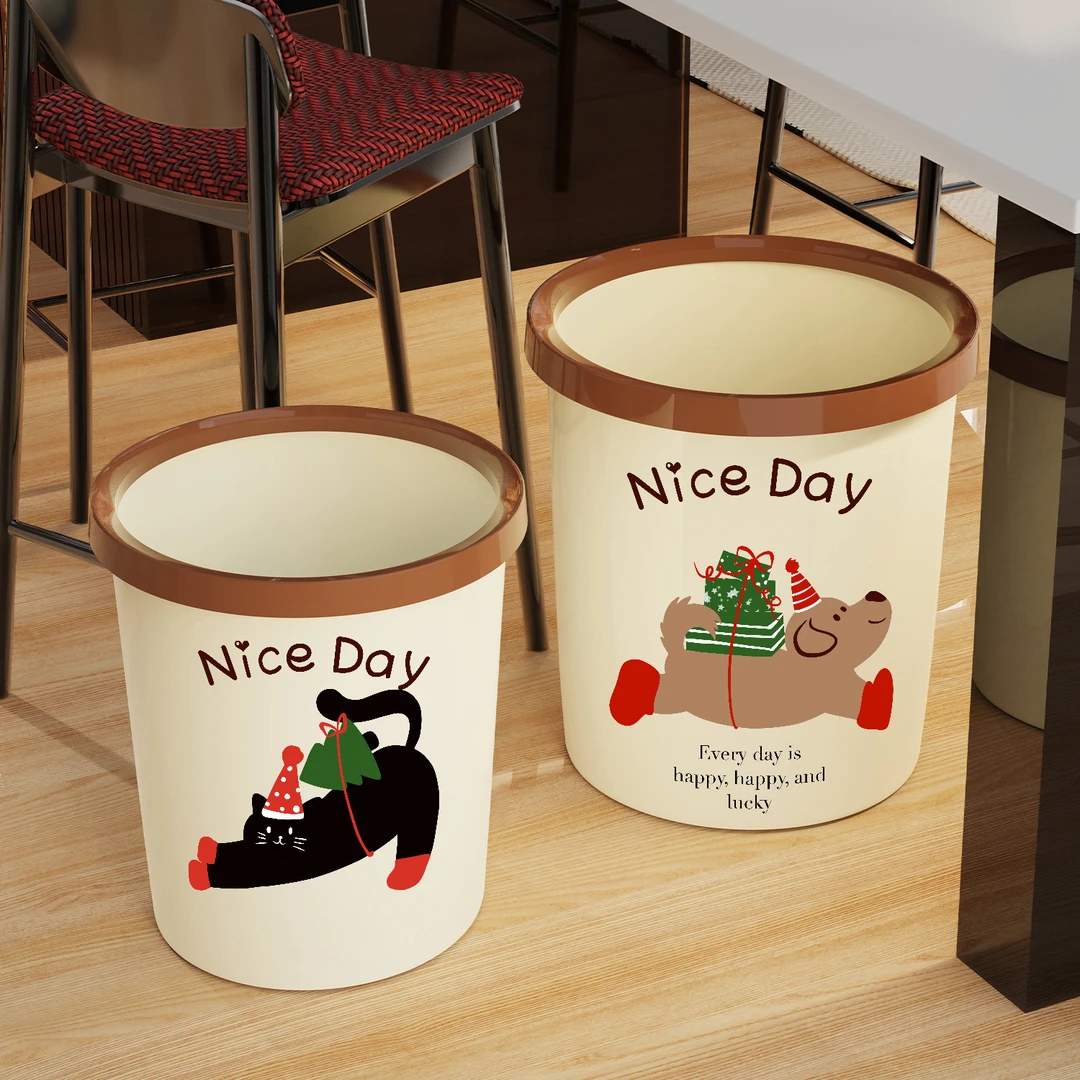 大容量礼物猫狗垃圾桶创意压圈可爱垃圾桶客厅卧室大号无盖垃圾桶